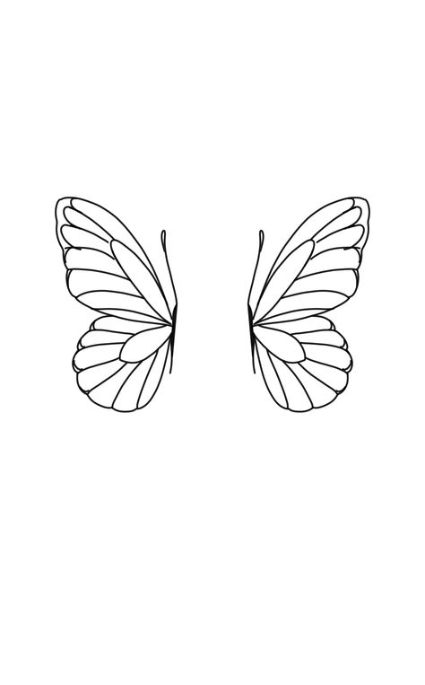 Butterfly Wing Line Art, Half A Butterfly Wing Tattoo, Half A Butterfly, Butterfly Wing Tattoo, Winged Stencil, Simple Butterfly, Wing Tattoo, Hipster Wallpaper, Butterfly Wing