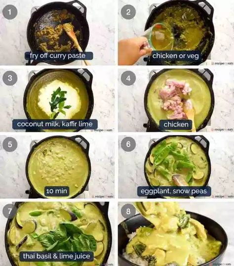 Easy Thai Green Curry, Thai Green Curry Recipe, Snow Peas Recipe, Thai Place, Thai Menu, Green Curry Recipes, Green Curry Chicken, How To Make Green, Homemade Curry