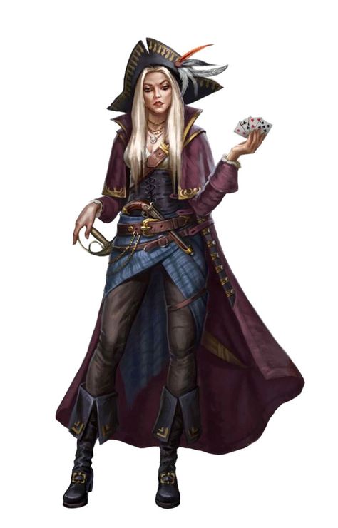 Female Pirate Captain Art, Pirate D&d, Half Elf Rogue Female, Dnd Pirate Female, D&d Pirate, Pirate Dnd Character, Female Pirate Character Design, Female Pirate Art, Rpg Pirate