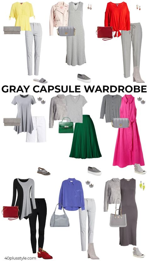 How to wear gray: Color palettes and gray outfits for you to choose from Grey Blouse Outfit, Gray Outfit Ideas, Gray Shirt Outfit, Colours That Go With Grey, Grey Outfits, Gray Outfits, Gray Outfit, Blouse Outfit Casual, Long Grey Cardigan