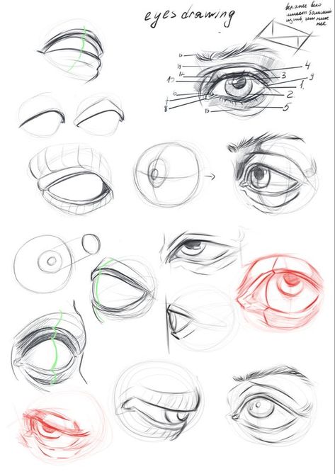 30d4a03d89d881001a42d6f8f892c435 Hand-drawn eye sketches and anatomy guide, showcasing various angles and structures of the human eye for drawing practice. | Sky Rye Design 3d Eyes Drawing, Anime Eyes Anatomy, Eye Drawing Practice Sheet, Practice Eyes Drawing, Eyes Structure Drawing, Eyes Drawing Guide, Face Anatomy Practice, Eye Guidelines Drawing, Eye Structure Drawing