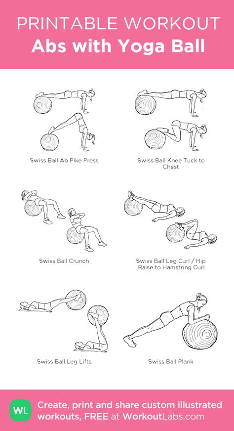 Abs with Yoga Ball: my visual workout created at WorkoutLabs.com • Click through to customize and download as a FREE PDF! #customworkout Ball Abs Core Exercises, Ab Workouts With Yoga Ball, Excerise Ball Workouts For Beginners, Ball Workout Exercise Flat Belly, Excersise Ball Workout, Yoga Ball Abs Workout, Yoga Ball Core Exercises, Medical Ball Workout, Abs Ball Workout