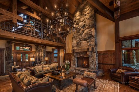 Luxury Rustic Homes, Rustic Mansion, Log Cabin Mansions, Lodge Style Home, Cabin Mansion, Mountain Dream Homes, Cabin Aesthetic, Traditional Style Homes, Lodge Style