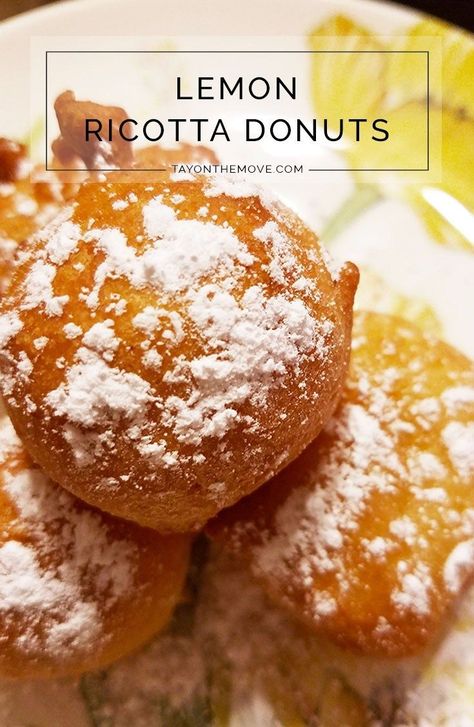 Ricotta Fritters, Citrus Recipes, Nutella Cheesecake, Ricotta Recipes, Lemon Ricotta, Healthier Recipes, Doughnut Recipe, Cake Donuts, Bakery Recipes