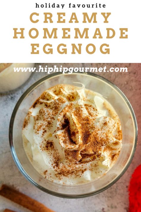 eggnog with whipped cream and cinnamon next to two cinnamon sticks Diy Egg Nog Homemade Eggnog, Eggnog Recipe Homemade Easy, How To Make Homemade Eggnog, Traditional Eggnog Recipe, Old Fashion Eggnog Recipe, Home Made Eggnog Recipes, Best Egg Nog Recipe Homemade, Eggnog Recipe Homemade Non Alcoholic, Best Eggnog Recipe Homemade