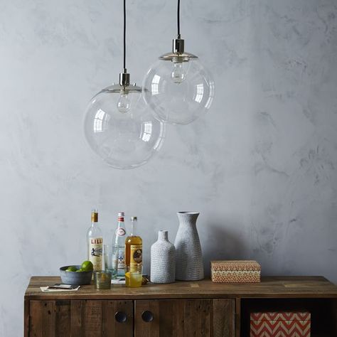 A Calgary Beauty Bar with Plenty of Style - Front + Main Clear Glass Pendant Light, Globe Lamp, Lamp Kit, Contemporary Ceiling Light, Hanging Ceiling Lamps, Globe Pendant Light, Translucent Glass, Room Ceiling, Ceiling Hanging