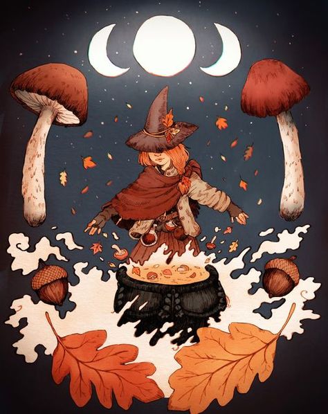 Witchy Thanksgiving, Witch Thanksgiving, Thanksgiving Witch, Samhain Art, Seasonal Wallpaper, Bujo Themes, Moody Autumn, Autumn Witch, Funny Witch