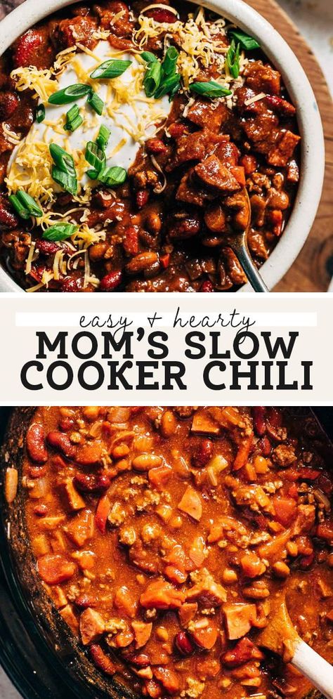 Chili Recipe With Cocoa Powder, Turkey Crockpot Chili, Cocoa Chili Recipe, Chili Recipe No Tomatoes, Chilli Recipe Crockpot, Turkey Crockpot, Little Spoon Farm, Best Slow Cooker Chili, Slow Cooker Chilli