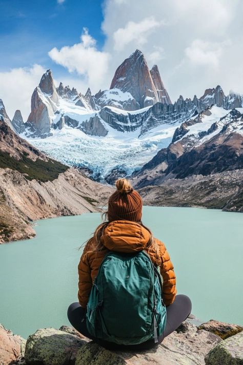 Embark on a solo adventure through Patagonia's stunning landscapes. Hike through glaciers, mountains, and untouched wilderness. 🏞️🎒 #SoloTravel #PatagoniaTrek #AdventureAwaits Hiking In Patagonia, Hike Vision Board, Argentina Travel Aesthetic, Patagonia Aesthetic, Patagonia Landscape, Patagonia Nature, Patagonia Photography, Travel Visionboard, Argentina Pictures