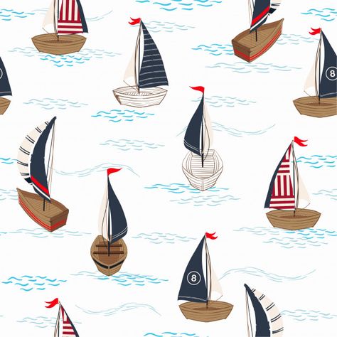 Trendy summer seamless pattern Premium Vector Boat Pattern, Nautical Prints, Rose Gold Texture, Neon Backgrounds, Wall Drawing, Graphic Tshirt Design, Paint Background, Triangle Pattern, Seamless Pattern Vector