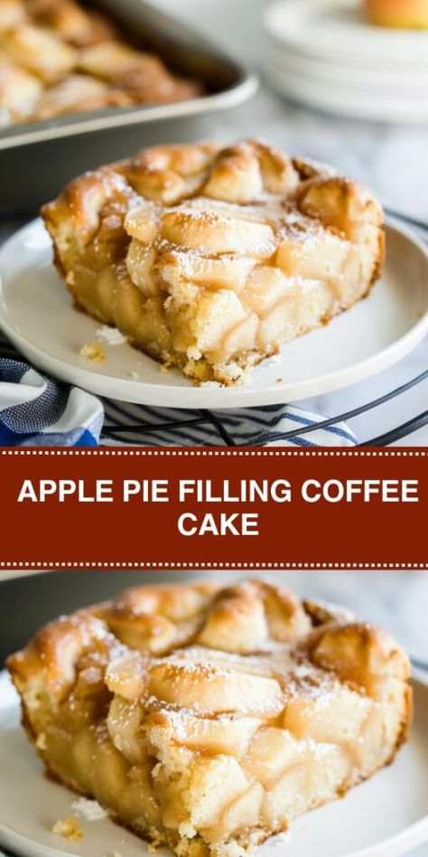 Apple Pie Filling Coffee Cake, Pie Filling Coffee Cake, Apple Pie Filling Desserts, Easy Apple Pie Filling, Apple Coffee Cake, Apple Pie Filling Recipes, Coffee Cake Recipes Easy, Apple Coffee Cakes, Easy Apple Pie