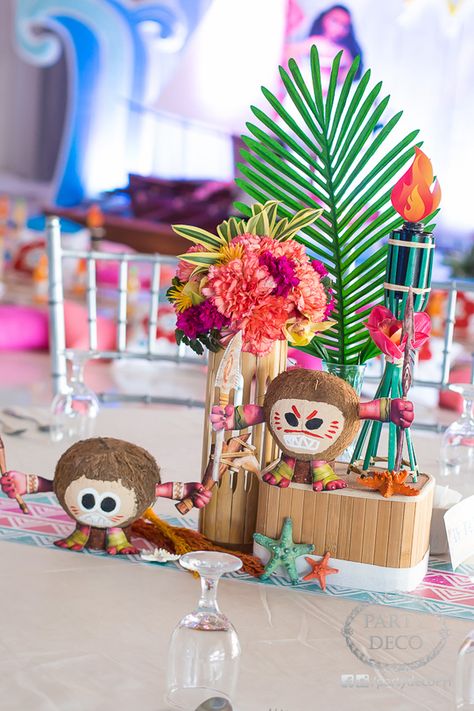 Moana Centerpieces, Moana Birthday Decorations, Moana Party Decorations, Moana Decorations, Moana Birthday Party Theme, Moana Theme Birthday, Festa Moana Baby, Baby Moana, Moana Themed Party