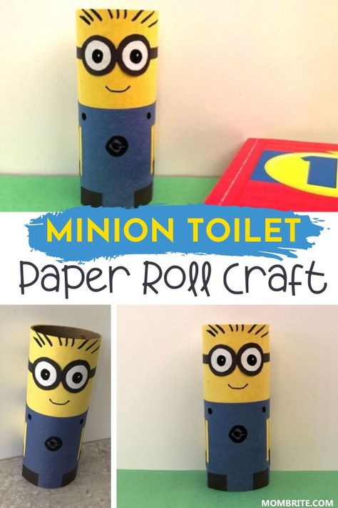 Disney Crafts For Kids, Minion Craft, Mess Free Painting, Boredom Busters For Kids, Kids Activities At Home, Minion Birthday, Summer Crafts For Kids, Toilet Paper Roll Crafts, Paper Roll Crafts