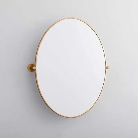 Metal Frame Pivot Wall Mirror - Oval | West Elm Pivot Mirror, Mirror Rectangle, Hexagon Mirror, Master Bath Renovation, Mirror Oval, Towels Bathroom, Modern Mirror Wall, Mirror Metal, Mirror Round