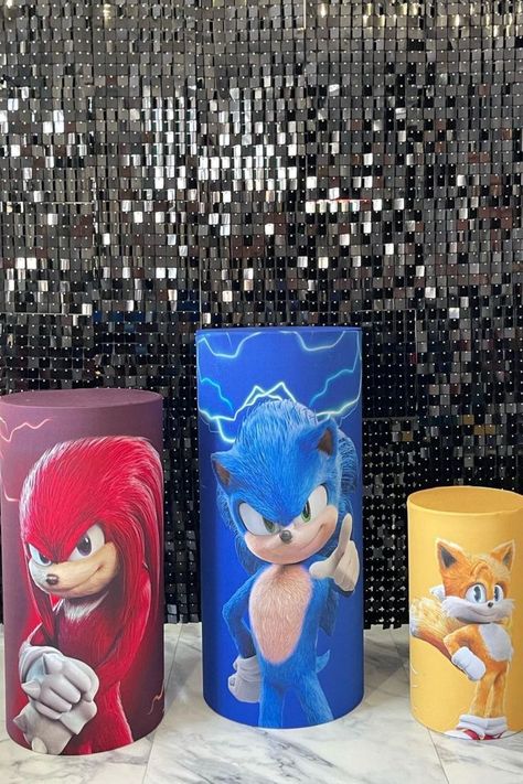 Lofaris Sonic Theme Backdrop Sonic Backdrop Ideas, Sonic Backdrop, Arcade Birthday, Arcade Birthday Parties, Sonic Birthday Parties, Sequin Wall, Baby Shower Christmas, Sonic Party, Baby Shower Photo Booth