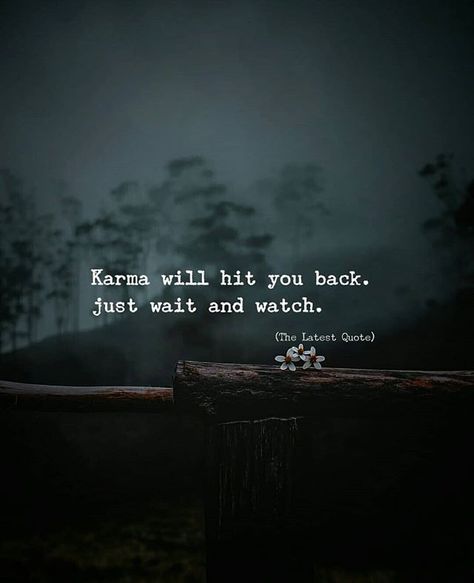 Karma will hit you back. just wait and watch. #thelatestquote #karma #revenge Liking Someone Quotes, Wait And Watch, Middle Fingers, Too Late Quotes, Just Wait, Status Quotes, Karma Quotes, Quotes And Notes