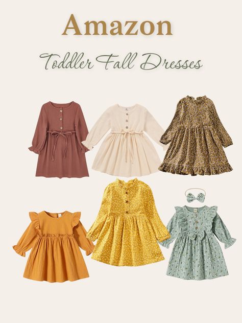 Toddler Fall Dress, Toddler Fall Fashion, Boho Dress Fall, Fall Wedding Attire, Long Sleeve Dresses Fall, Girls Fall Dresses, Toddler Girl Fall, Girls Cotton Dresses, Fall Floral Dress