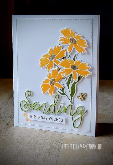 2023 Birthday, Sending Smiles, Dsp Cards, Daisy Cards, Hand Made Greeting Cards, Bday Cards, Birthday Cards For Women, Bee Cards, Stampin Up Catalog