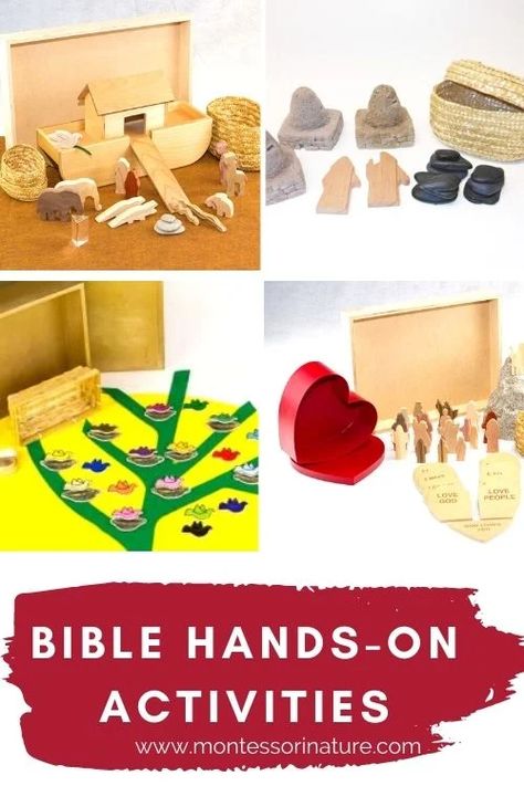 Bible Hands-On Activities - Fun Learning Through Play for Kids - Montessori Nature Godly Play Materials, Play Through The Bible, Sabbath Activities, Christian Kids Activities, Nature Printables, Godly Play, Play For Kids, Sabbath School, Christian Activities