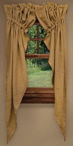 Prairie Curtains, Curtains Sewing, Primitive Curtains, French Cottage Style, Primitive Bathrooms, Burlap Curtains, Primitive Homes, Tuscan Kitchen, Country Curtains