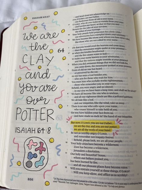 We Are The Clay You Are The Potter, Bible Notes, Our Father, Bible Studies, Bible Art, Bible Journaling, Fun Stuff, Bible Study, Sake