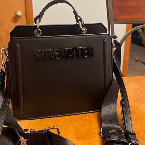 Steve Madden Black Bevelyn Purse Name Brand Handbags, Steve Madden Handbags, Branded Handbags, Time Of The Year, New Black, Steve Madden, The Year, Top Handle Bag, Purse