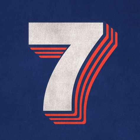 Number 7 Font, 7 Logo Design Number, 7 Number Logo, Graphic Design Portfolio Book, Numbers Typography, Cool Numbers, Sign Painting Lettering, 7 Number, Number Graphic