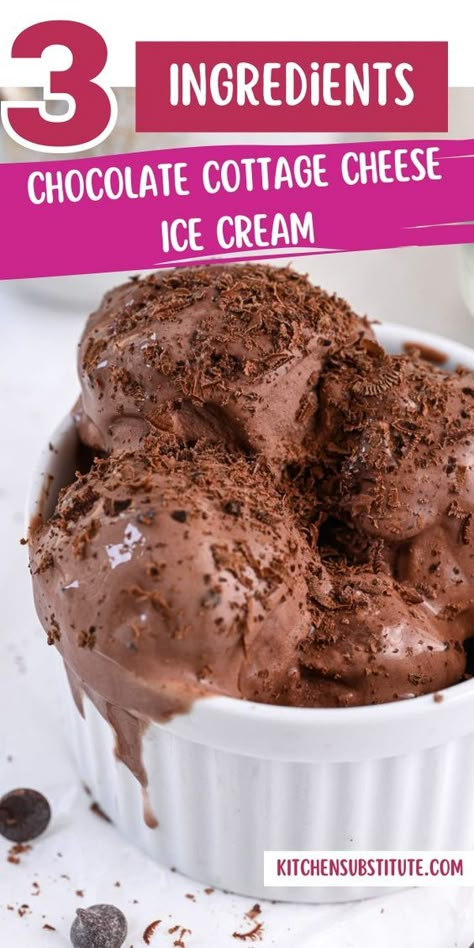 Enjoy this healthy and easy chocolate cottage cheese ice cream recipe, a perfect keto-friendly dessert idea. This snack is low in calories and high in protein, making it a great addition to your healthy eating plan. Save this pin to keep this delicious and nutritious dessert recipe at your fingertips! Keto Dessert Cottage Cheese, Diy Protein Ice Cream, Ice Cream Made With Cottage Cheese, Cottage Cheese Chocolate Ice Cream, Easy Cottage Cheese Dessert, Chocolate Cottage Cheese Ice Cream, Keto Cottage Cheese Ice Cream, Cottage Cheese Pudding Recipes, High Protein Low Calorie Desserts