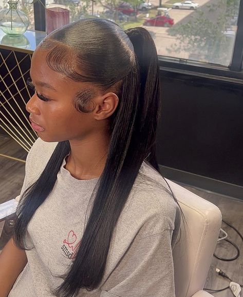 Flips Hair, Fine Hairstyles, 2022 Hairstyles, Maquillage Yeux Cut Crease, Air Style, Sleek Ponytail Hairstyles, Quick Weave Hairstyles, Beauty Hairstyles, Girls Hairstyles Braids