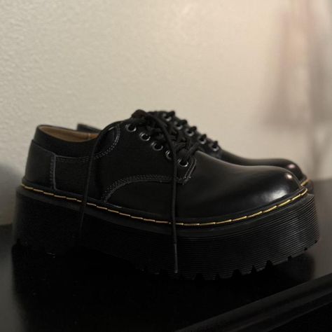 black platform dr martens 
size 10
great condition... - Depop Platform Dr Martens, Birthday Fits, Black Platform, Doc Martens, Dr. Martens, Size 10, 10 Things, How To Wear, Black