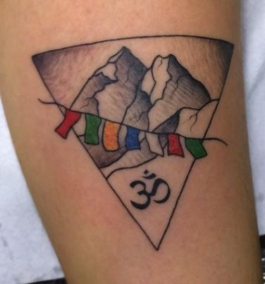 Nepal Drawing, Nepali Tattoo Design, Nepali Tattoo, Tibet Tattoo, Nepal Tattoo, Adventure Graphic Design, Diy Cards For Boyfriend, Flag Tattoo, Tattoo Inspiration Men