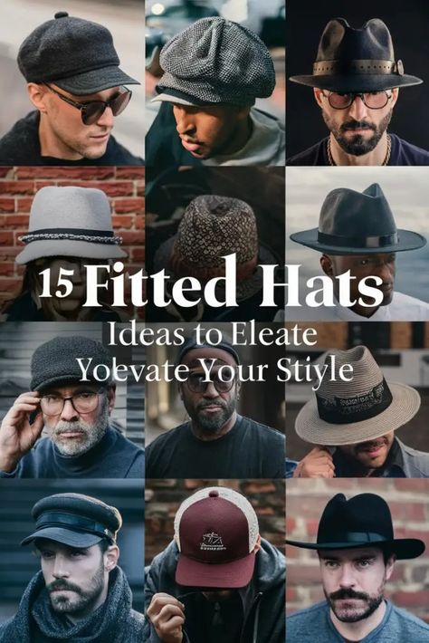 Fitted hats have been a staple in fashion for decades, crossing over from sports fields to streetwear and high fashion. They're more than just a way to keep the sun out of your eyes; they're a statement piece that can add personality and flair to any outfit. Let's explore some… Paperboy Hat Outfit, Men’s Hats, Types Of Mens Hats, Cool Hats For Men, Hat Styles Men, Hats For Small Heads, Swag Hats, Mens Hats Fashion, Mens Hats