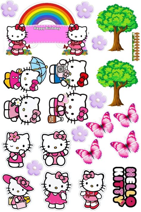 topper hello kitty Hello Kitty Printable Topper, Hello Kitty Toppers, Hello Kitty Topper, Truk Derek, Hello City, Toper Cake, Topper Kue, Telur Ayam, Hello Kitt