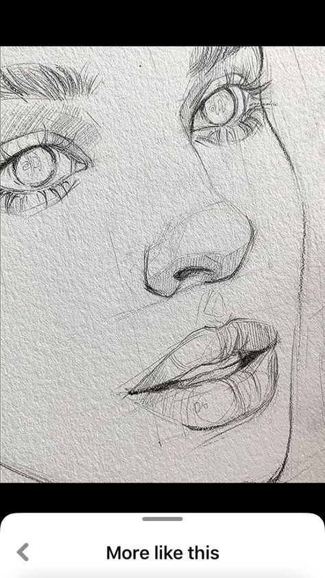 Sketches Of Girls Faces, Pencil Sketch Drawing, Drawing Eyes, Art Sketches Doodles, Art Sketches Pencil, Pencil Drawings Easy, Art Drawings Sketches Pencil, Portrait Paintings, Sketchbook Art