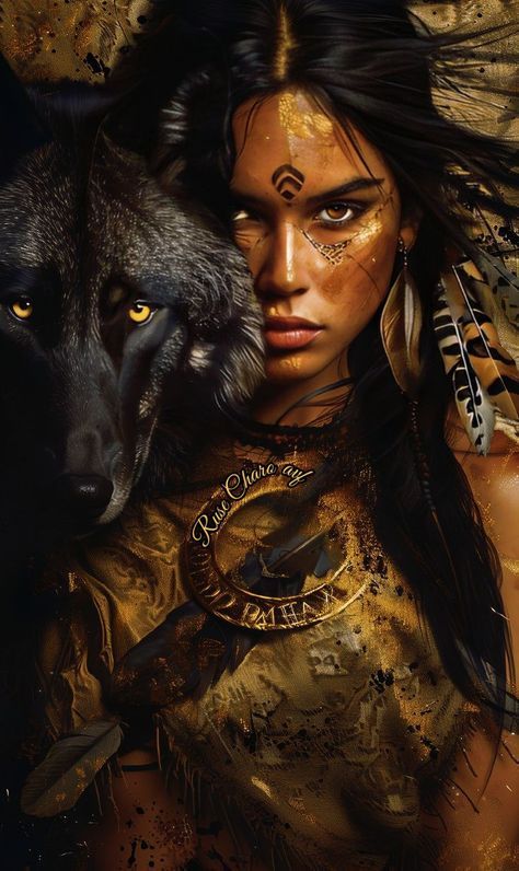 Native American Woman Tattoo, Shaman Woman, Amazon Girl, Anime Universe, Native American Woman, Wolves And Women, Native American Wisdom, Native American Images, Draw Together