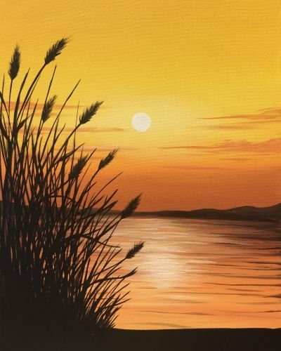 Paint Nite, Seni Dan Kraf, Soyut Sanat Tabloları, Nature Art Painting, Sunset Painting, Diy Canvas Art Painting, Beginner Painting, Diy Canvas Art, Canvas Art Painting