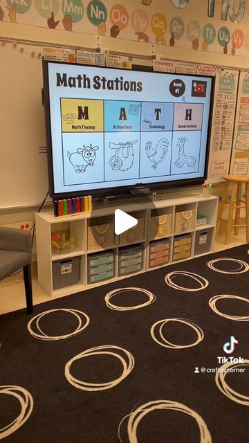 3rd Grade Math Classroom Setup Ideas, Math Station Organization, Classroom Projector Setup, Math Classroom Decorations Elementary, 3rd Grade Classroom Setup Math, 2nd Grade Math Classroom Setup, Second Grade Classroom Ideas, Math Intervention Classroom Setup, Elementary Math Classroom Decorations