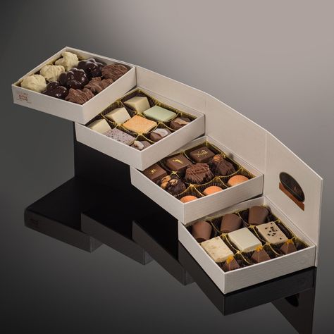 CocoArt chocolate four tier collection Luxury Dessert Packaging, Chocolate Box Packaging, Gourmet Marshmallow, Sweet Boxes, Online Chocolate, Truffle Boxes, Truffle Gift, Chocolate Packaging Design, Luxury Packaging Design