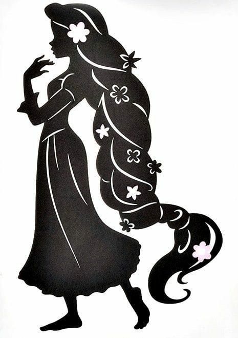 Rapunzel Silhouette, Disney Princess Silhouette, Disney Silhouette Art, Silhouette Disney, Disney Silhouette, Disney Silhouettes, Princess Silhouette, Idee Cricut, Silhouette Cameo Projects