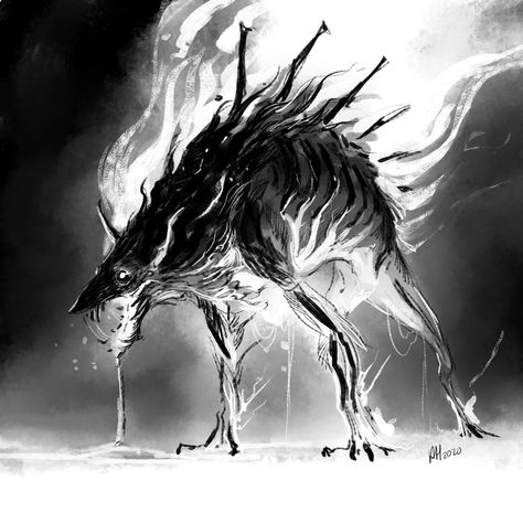 Shadow Creatures, Dark Creatures, 다크 판타지, Alien Concept Art, Monster Concept Art, Creature Drawings, Sketch Illustration, Dark Art Illustrations, Fantasy Creatures Art