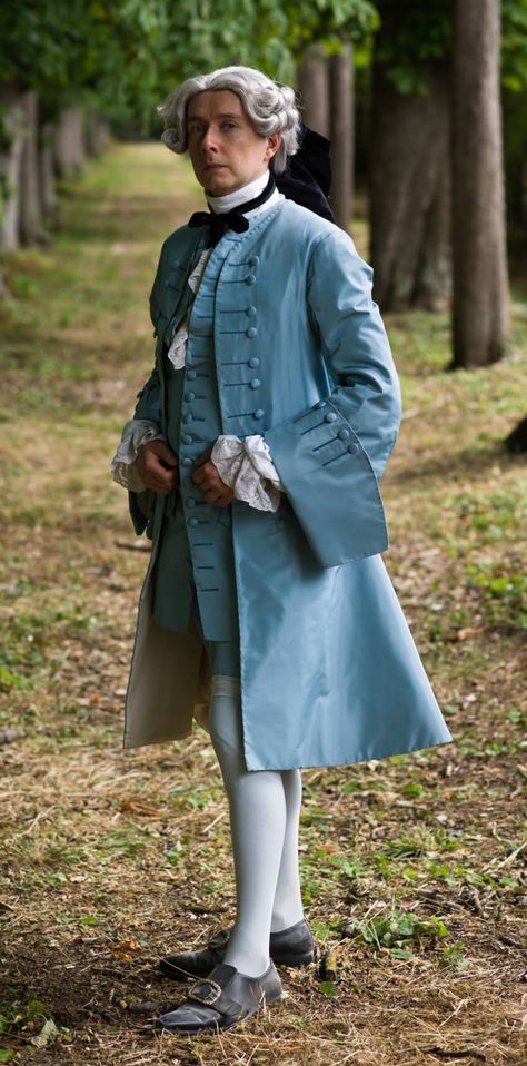 blue suit Baroque Clothing Men, Colonial Mens Clothing, 18th Century French Fashion Men, 1700 Mens Fashion, 1780s Fashion Men, 1760s Fashion Men, Rococo Fashion Men, 1775 Fashion, Baroque Mens Fashion