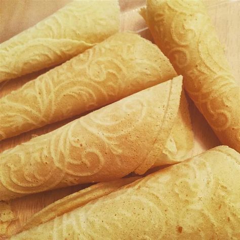 Norwegian Krumkake Recipe - Allrecipes.com | Allrecipes Norwegian Krumkake Recipe, Norwegian Krumkake, Krumkake Recipe, Norwegian Cookies, Norwegian Waffles, Pizzelle Iron, Norwegian Christmas, Most Popular Desserts, Norwegian Food