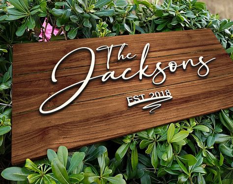 Wooden Name Board For Home, Wooden Name Plates For Home, Wooden Signage, Wooden Logo, Veterans Day Gifts, Family Name Sign, Cartoon Gift, Pallet Signs, Family Name Signs