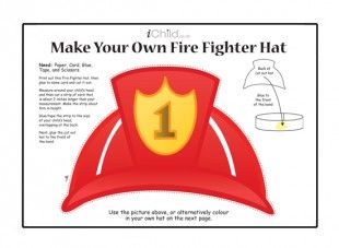 Your child can make their own fire fighter hat with this craft template. Fire Safety Preschool, Community Helpers Worksheets, Firefighter Crafts, History Teaching Resources, Fire Safety Week, Community Helpers Unit, Make A Fire, Fire Prevention Week, Fireman Hat