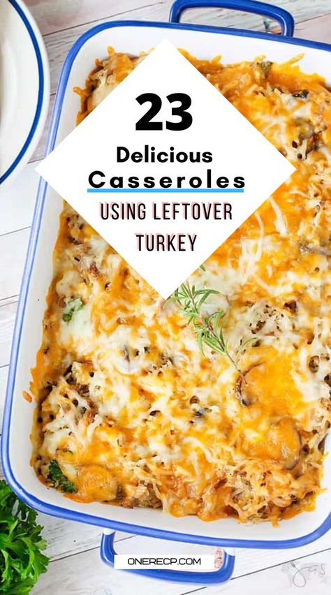 Transform leftover turkey into 23 delicious casseroles, perfect for a cozy meal. Find your new favorite—visit our site for tasty turkey casserole ideas! Turkey Tortilla Casserole, Best Turkey Casserole Recipes, Leftover Turkey Healthy Recipes, Turkey Dishes Leftover, Leftover Turkey Rice Casserole, Turkey Rice Casserole Recipes, Dinners With Turkey, Turkey Freezer Meals, Recipes With Leftover Turkey