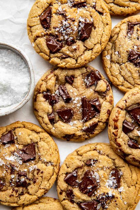 Brown Butter Chocolate Chunk Cookies Krolls Korner Chocolate Chip Cookies, Krolls Korner Cookies, Cookie Perfection, Krolls Korner, Best Chocolate Chip Cookie Recipe Ever, Erin Lives Whole, Smart Cookies, Brown Butter Cookies, Brown Butter Chocolate Chip Cookies