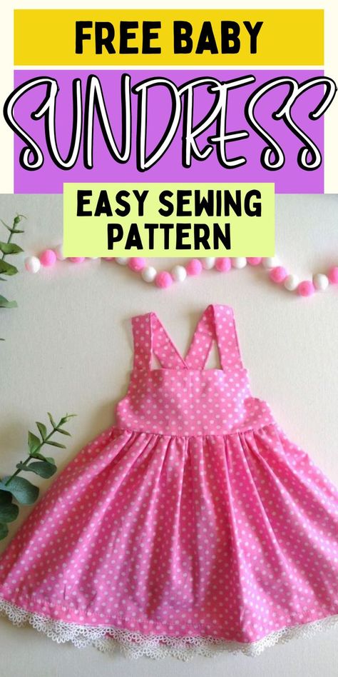 Diy Sun Dresses Easy, Easy Toddler Dress Pattern, Baby Bloomers Pattern, Girls Dress Pattern Free, Sundress Sewing Patterns, Baby Sewing Patterns Free, Toddler Sewing Patterns, Toddler Dress Patterns, Dress Sewing Patterns Free