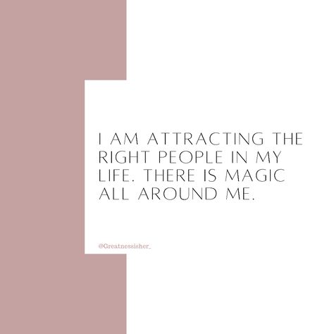 Follow for inspiration & motivation Good People Attract Good People, I Will Attract The Right People By Being Myself, You Attract What You Put Out, I Attract Good People, I Attract Good Friends, People Love Me Affirmation, Attract Good People, Manifesting Friends, Manifest Friends