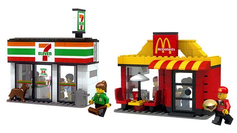 Lego Clothes Shop, Lego Hacks, Lego Land, Mcdonald's Restaurant, Lego Truck, Construction Lego, Lego Boards, Lego Lovers, Lego Modular