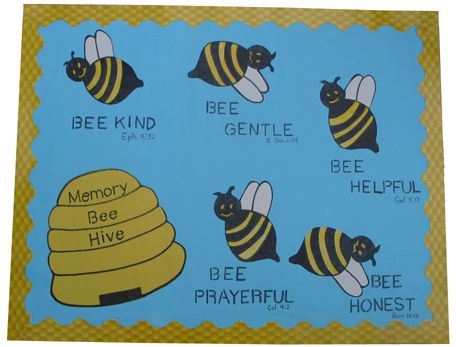 sunday school bulletin boards | Art Education Daily: Memory " Bee Hive" for Sunday School Sunday School Bulletin Boards, Bee Bulletin Boards, Bee Clip Art, Christian Bulletin Boards, Sunday School Decorations, Sunday School Rooms, Bee Themed Classroom, Bee Classroom, Sunday School Classroom